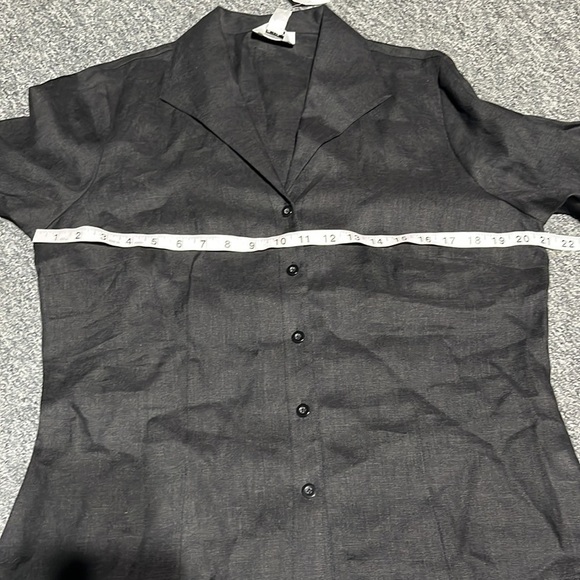 Nwt Talbots  100% Irish linen black button down blouse size 14. - Picture 8 of 10